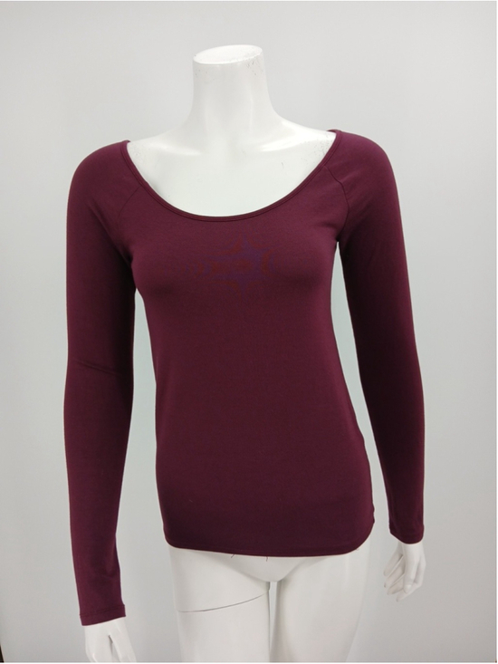 Burgundy Tops - Melrose And Market Womens Burgundy Top Size M Scoop Neck Long Sleeves Knit
